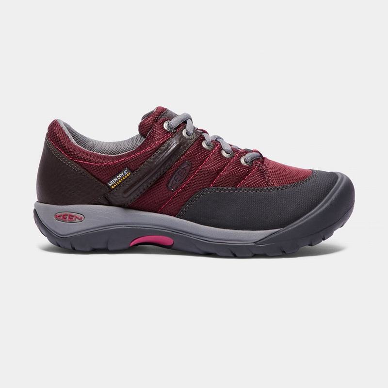 Zapatos De Trabajo Keen Presidio Sport Mesh Waterproof Para Mujer Negros/Rojos - Zapatos Keen Mexico